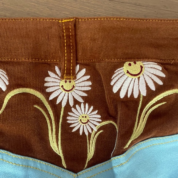 Unique vintage smiley boho jeans/pants sz 27 - Picture 6 of 8